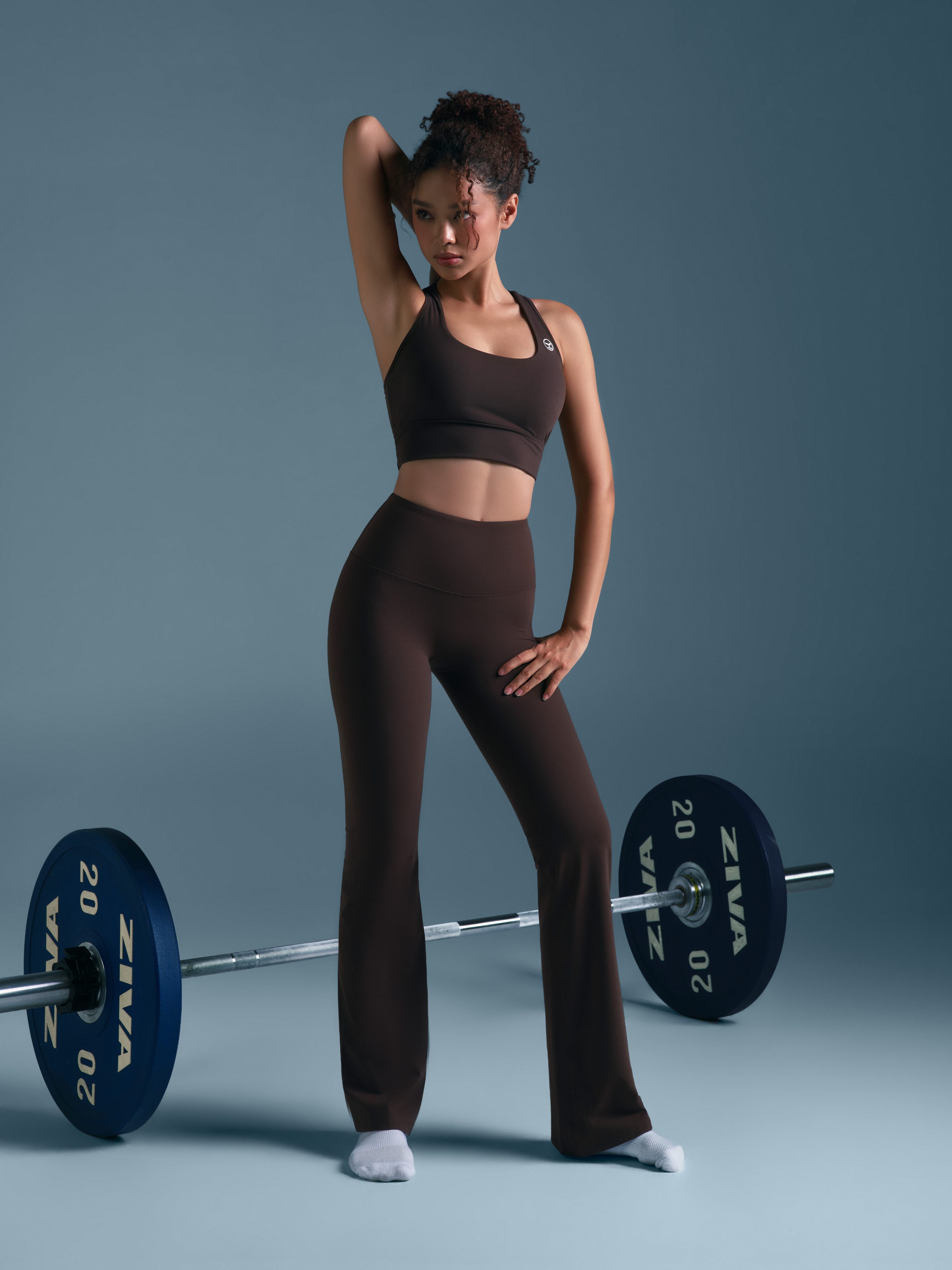 S03 TopBra + Flared Leggings (Espresso Set)